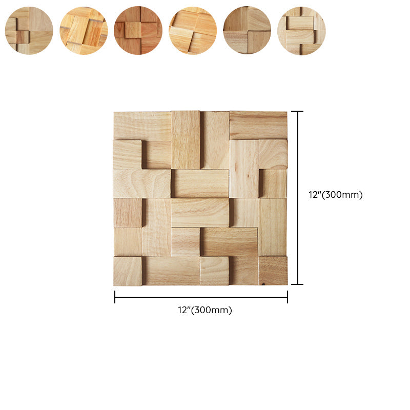 Mosaic Wood Wall Cladding Glue Living Room Modern Style Wood Plank