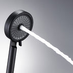Matt Black Hand Shower Modern 3-Stream Round Wall Mounted Hand Shower