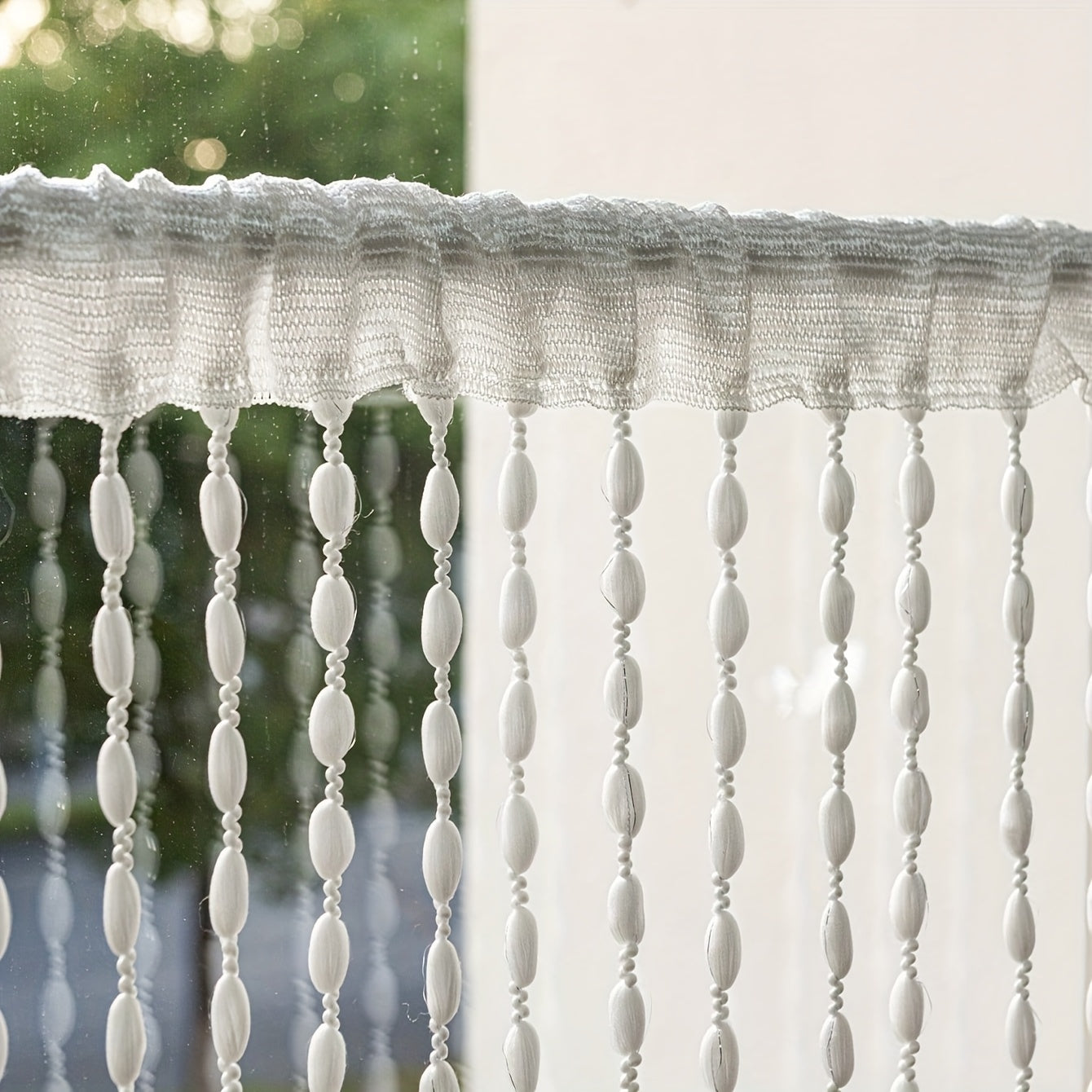 BohoDream Bed Canopy with Pearls for Bedroom or Play Area