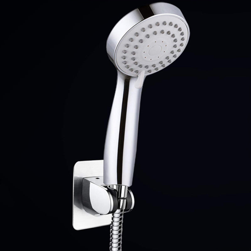 Silver Dual Showerhead with Hose Modern Style Wall Mounted Showerhead