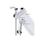 Silver Dual Showerhead with Hose Modern Style Wall Mounted Showerhead