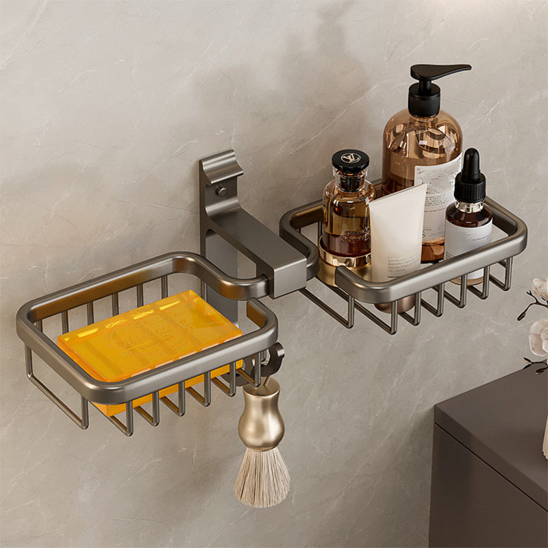 Modern Bathroom Accessory Set Shelf Black/Silver/Grey Bathroom Accessories Set