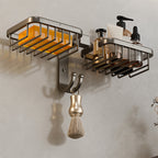 Modern Bathroom Accessory Set Shelf Black/Silver/Grey Bathroom Accessories Set