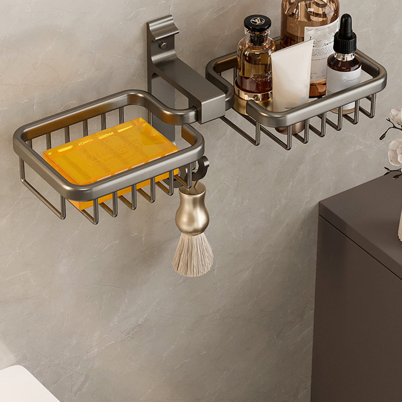 Modern Bathroom Accessory Set Shelf Black/Silver/Grey Bathroom Accessories Set