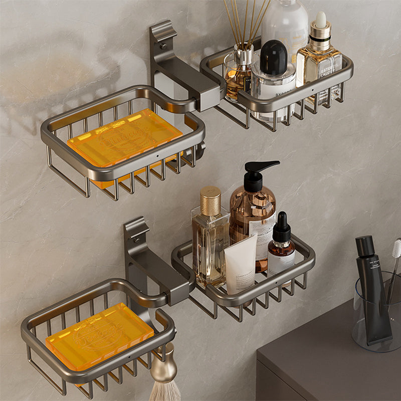 Modern Bathroom Accessory Set Shelf Black/Silver/Grey Bathroom Accessories Set