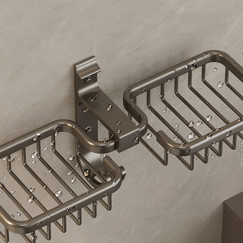 Modern Bathroom Accessory Set Shelf Black/Silver/Grey Bathroom Accessories Set