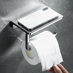 Contemporary 2-piece bathroom set made of polished chrome stainless steel toilet paper holder
