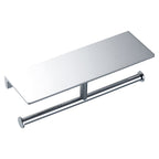 Contemporary 2-piece bathroom set made of polished chrome stainless steel toilet paper holder