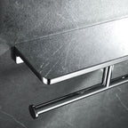Contemporary 2-piece bathroom set made of polished chrome stainless steel toilet paper holder