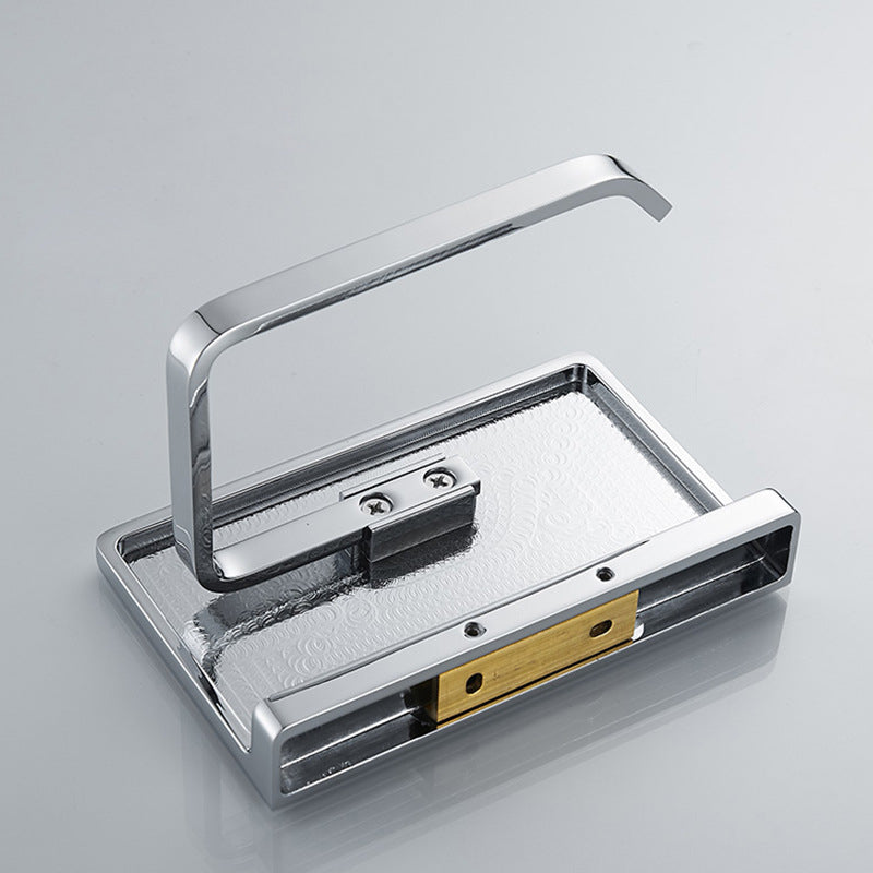 Contemporary 2-piece bathroom set made of polished chrome stainless steel toilet paper holder