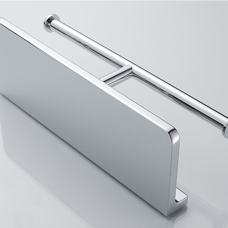 Contemporary 2-piece bathroom set made of polished chrome stainless steel toilet paper holder