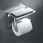 Contemporary 2-piece bathroom set made of polished chrome stainless steel toilet paper holder