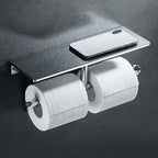 Contemporary 2-piece bathroom set made of polished chrome stainless steel toilet paper holder