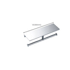 Contemporary 2-piece bathroom set made of polished chrome stainless steel toilet paper holder