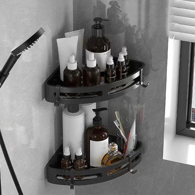 Modern Bathroom Hardware Set Bathroom Shelf Silver/Black Bathroom Accessories Set