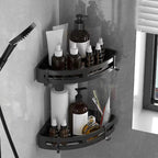 Modern Bathroom Hardware Set Bathroom Shelf Silver/Black Bathroom Accessories Set