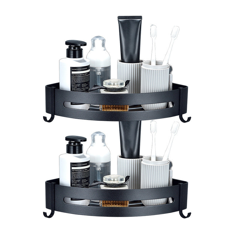 Modern Bathroom Hardware Set Bathroom Shelf Silver/Black Bathroom Accessories Set