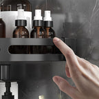 Modern Bathroom Hardware Set Bathroom Shelf Silver/Black Bathroom Accessories Set