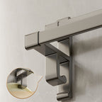 Gray Bathroom Accessory Set Contemporary Style Aluminum Towel Bar