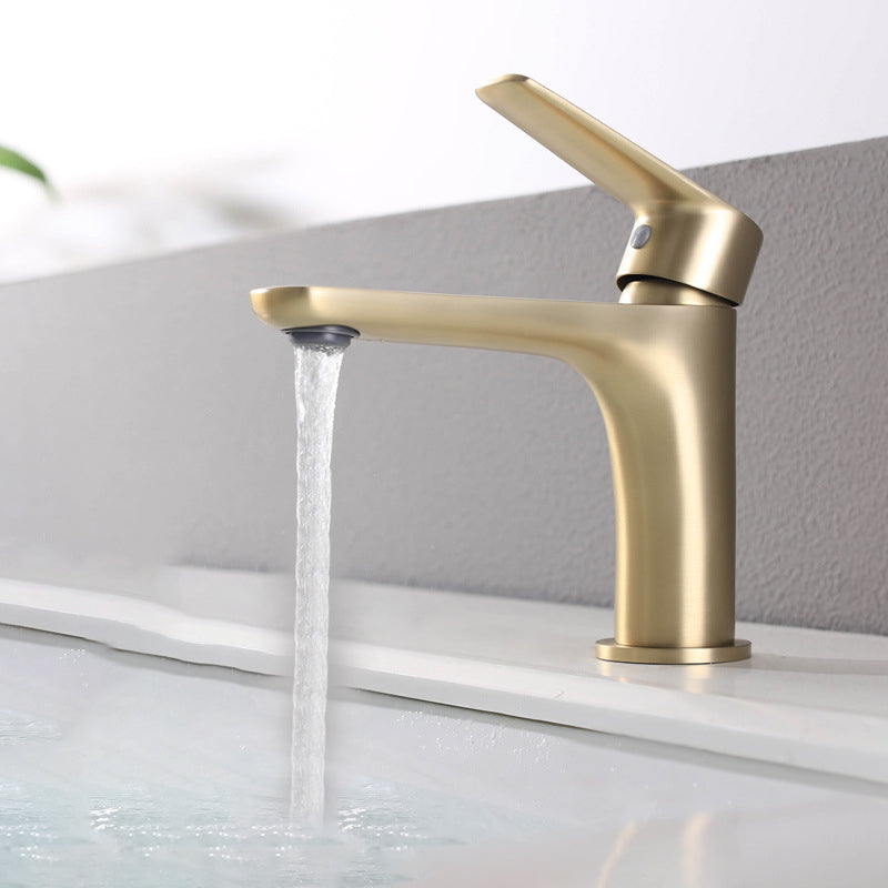 Light Luxury Basin Faucet with Lever Handle Single Hole Bathroom Faucet