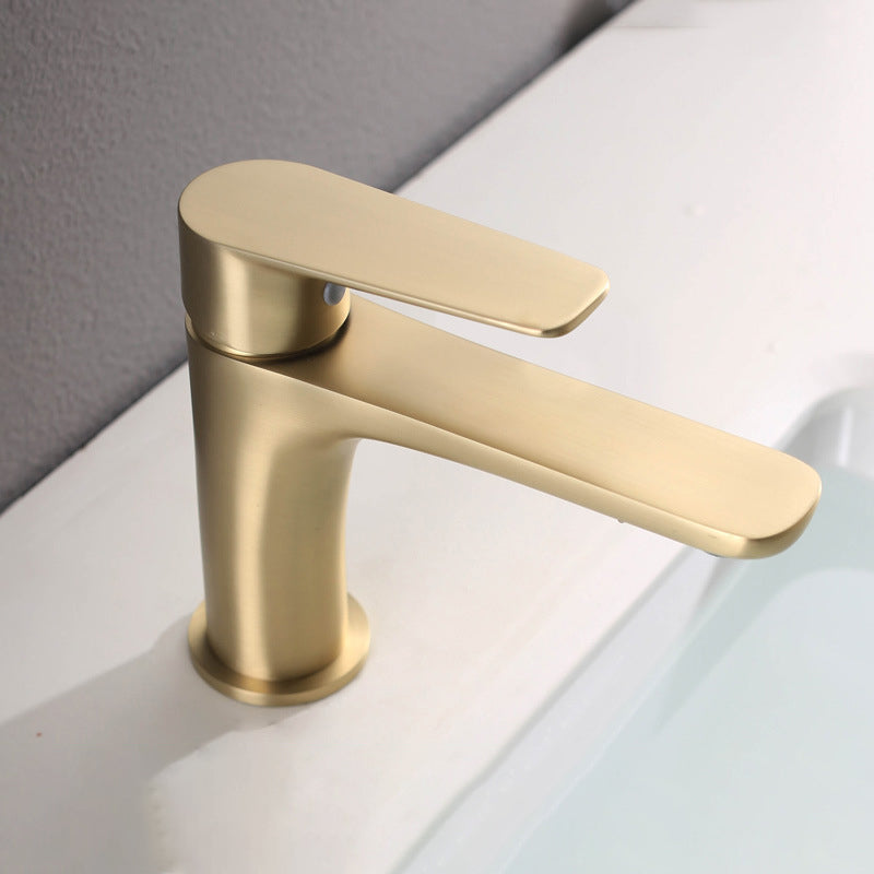 Light Luxury Basin Faucet with Lever Handle Single Hole Bathroom Faucet
