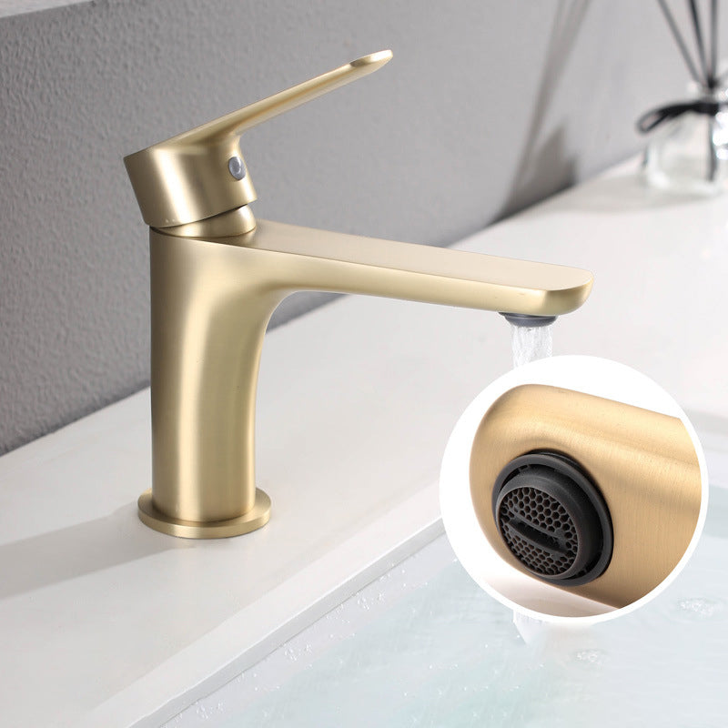 Light Luxury Basin Faucet with Lever Handle Single Hole Bathroom Faucet