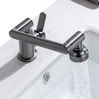 Contemporary Centerset Faucet Lever Handles Low Arc Stainless Steel Faucet