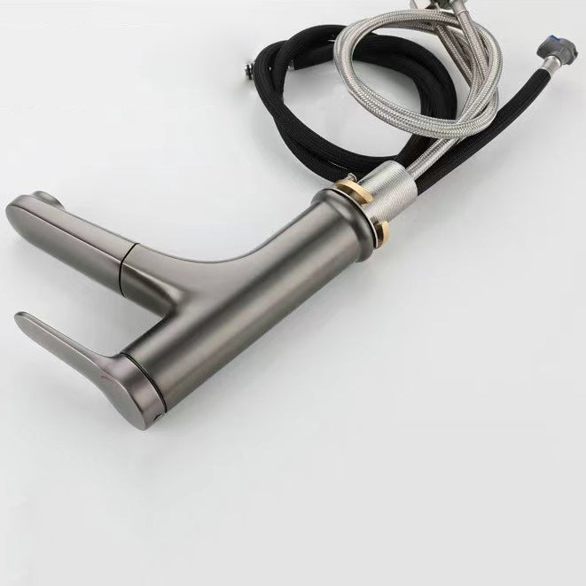 Modern Vessel Faucet Copper Single Handle Pull Down Vessel Faucet