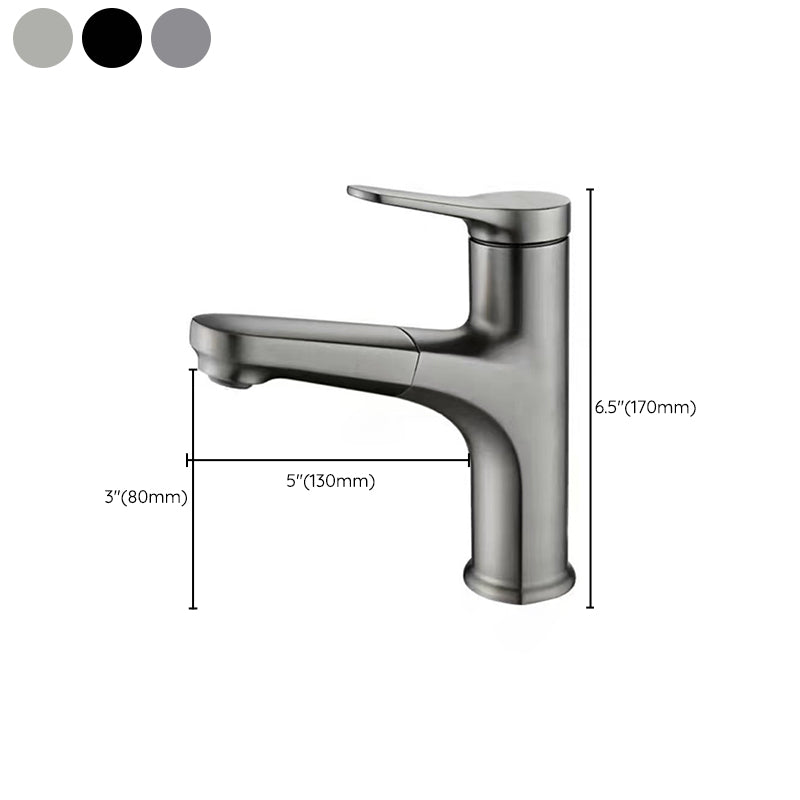 Modern Vessel Faucet Copper Single Handle Pull Down Vessel Faucet
