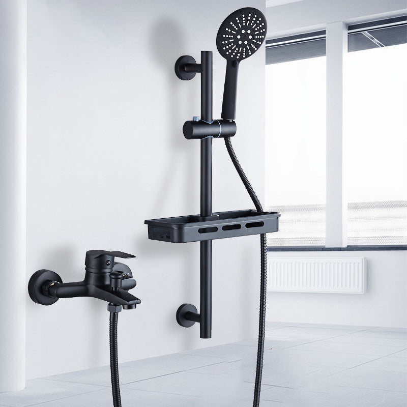 Brass Wall-Mounted Shower System Single Handle Shower with Lever Handle