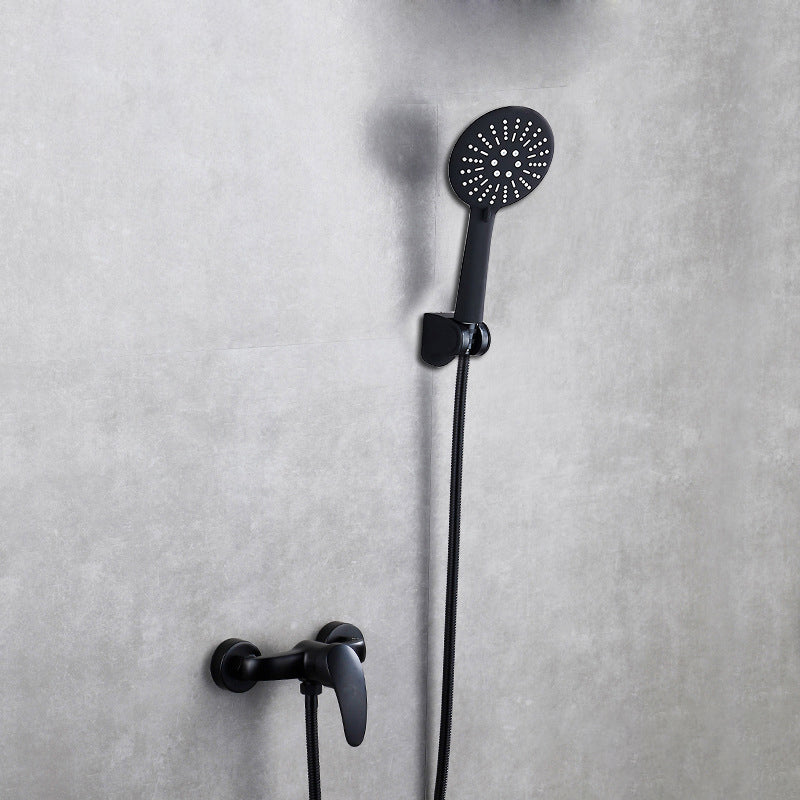Brass Wall-Mounted Shower System Single Handle Shower with Lever Handle