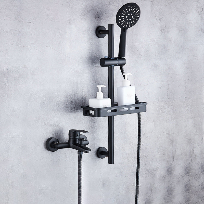 Brass Wall-Mounted Shower System Single Handle Shower with Lever Handle