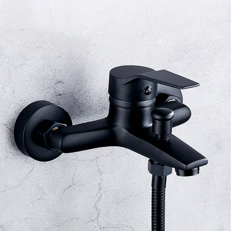 Brass Wall-Mounted Shower System Single Handle Shower with Lever Handle