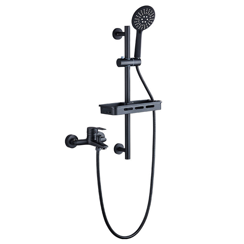 Brass Wall-Mounted Shower System Single Handle Shower with Lever Handle
