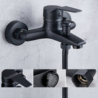 Brass Wall-Mounted Shower System Single Handle Shower with Lever Handle
