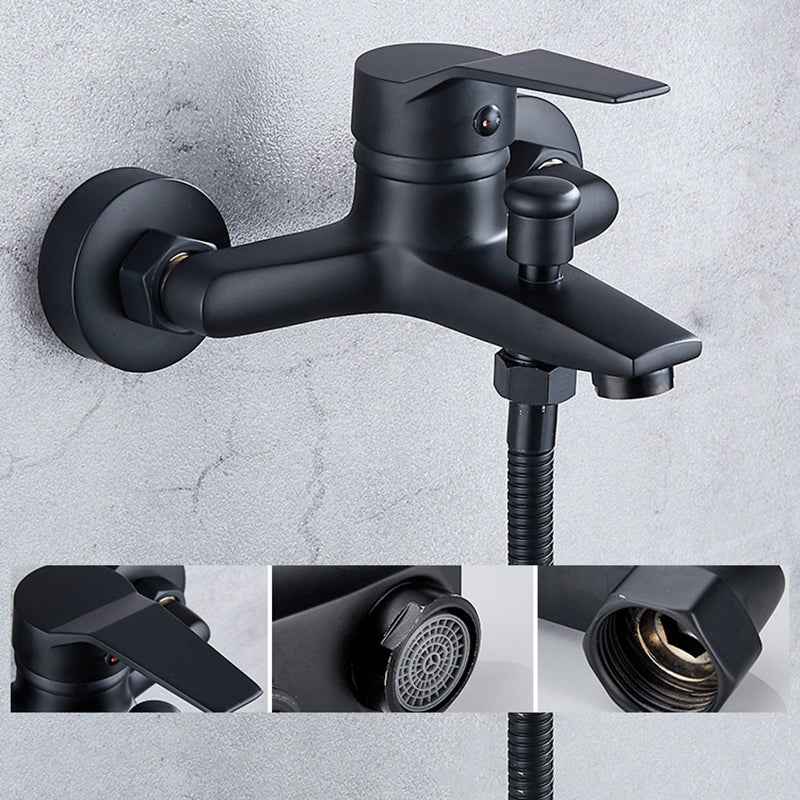 Brass Wall-Mounted Shower System Single Handle Shower with Lever Handle