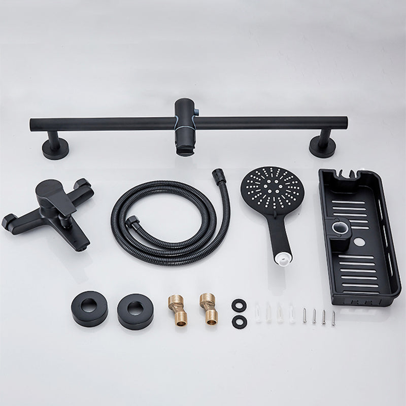Brass Wall-Mounted Shower System Single Handle Shower with Lever Handle