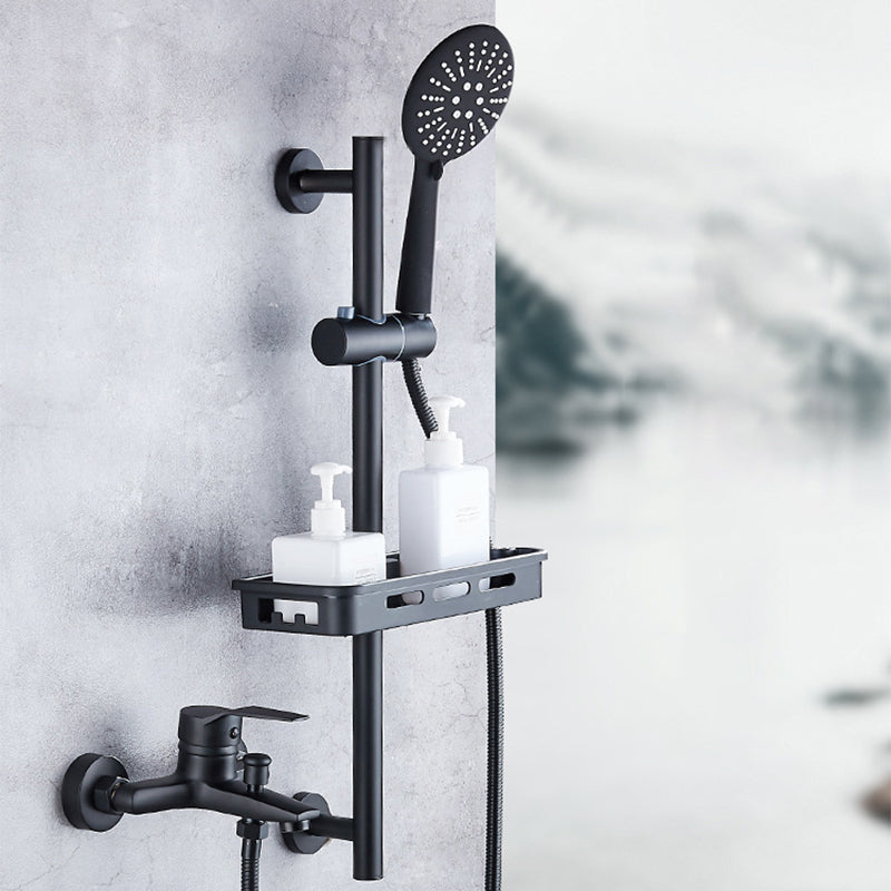 Brass Wall-Mounted Shower System Single Handle Shower with Lever Handle