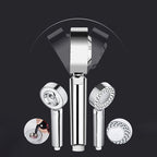 Contemporary Wall Mounted Showerhead Combination Chrome Round Hand Shower