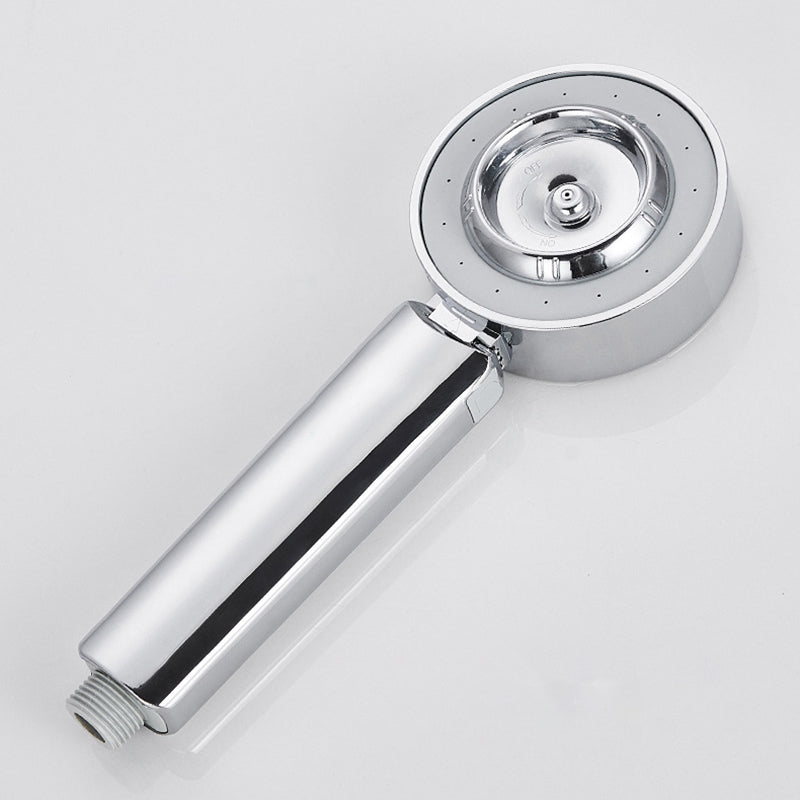 Contemporary Wall-Mounted Shower Head Combination Chrome Round Hand Shower