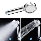 Contemporary Wall-Mounted Shower Head Combination Chrome Round Hand Shower