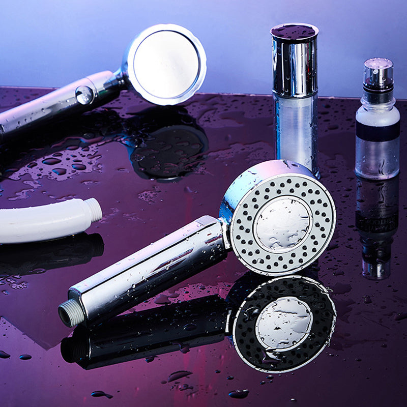 Contemporary Wall-Mounted Shower Head Combination Chrome Round Hand Shower