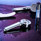 Contemporary Wall-Mounted Shower Head Combination Chrome Round Hand Shower