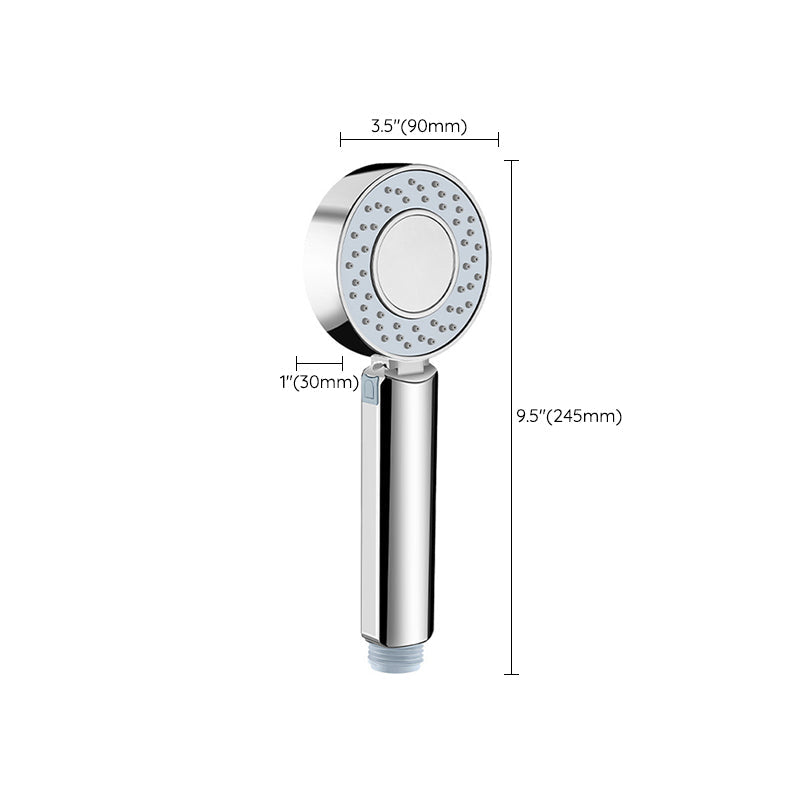 Contemporary Wall-Mounted Shower Head Combination Chrome Round Hand Shower