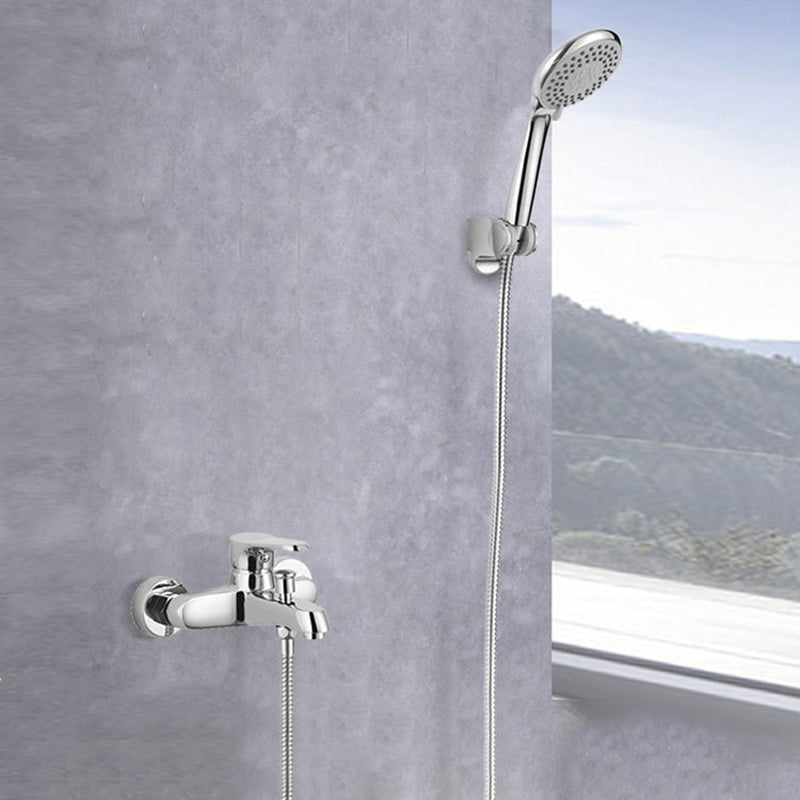 Bathroom Bathtub Pull-Out Wall-Mounted Hand Shower Fixed Bathtub Faucet