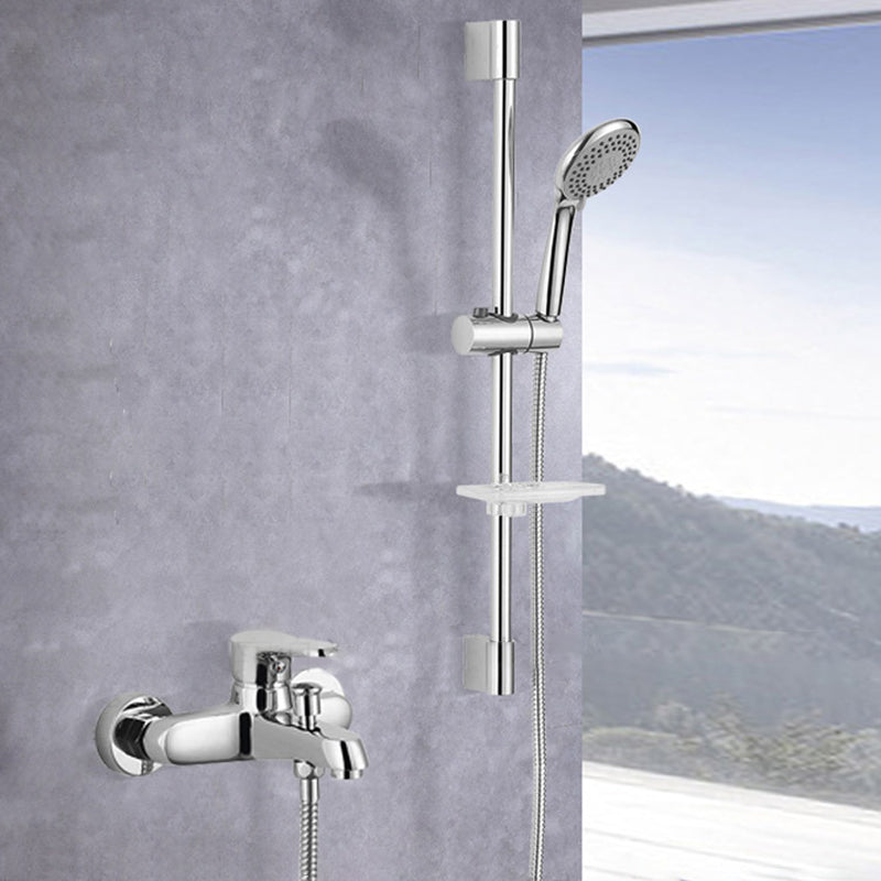 Bathroom Bathtub Pull-Out Wall-Mounted Hand Shower Fixed Bathtub Faucet