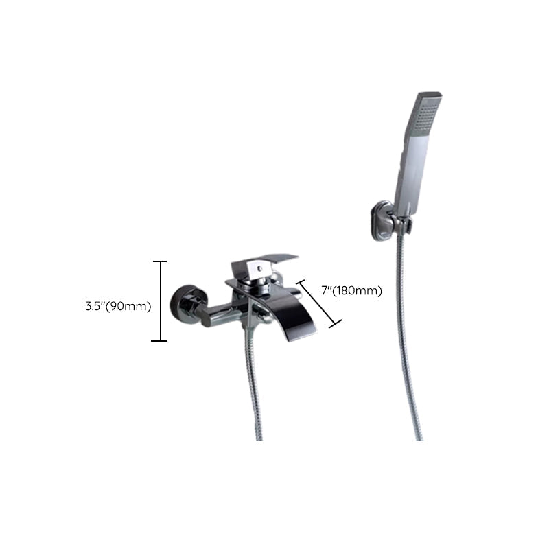 Bathroom Bathtub Pull-Out Wall-Mounted Hand Shower Fixed Bathtub Faucet