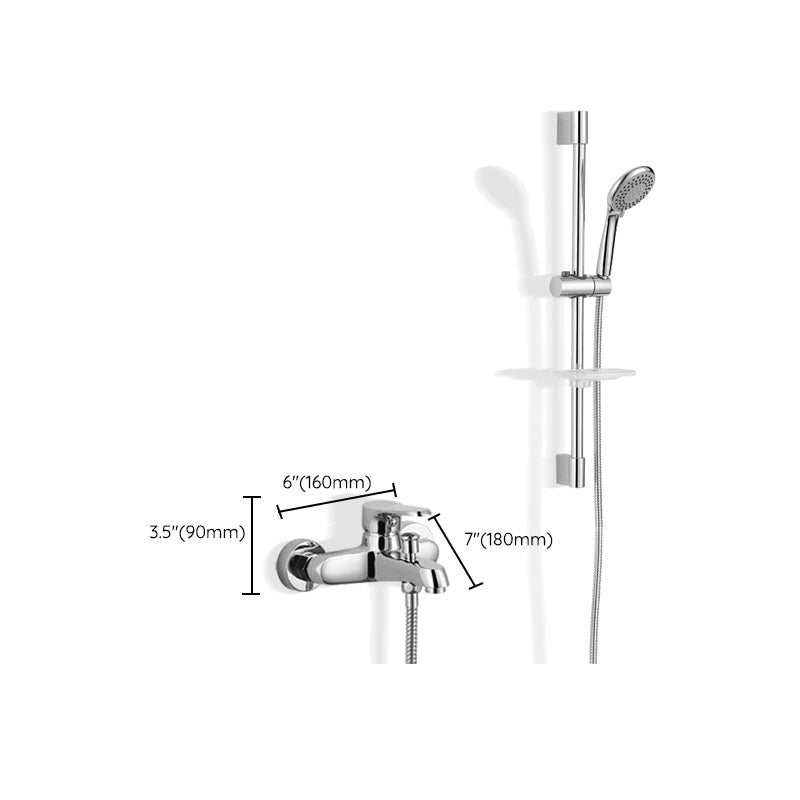 Bathroom Bathtub Pull-Out Wall-Mounted Hand Shower Fixed Bathtub Faucet