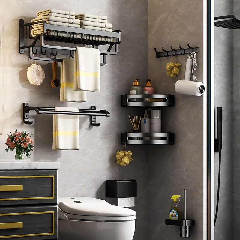 Modern black metal bath hardware set towel bar bathroom hardware set