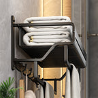 Modern black metal bath hardware set towel bar bathroom hardware set
